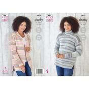 King Cole Pattern 5822 Cardigan &amp; Sweater in Drifter Chunky