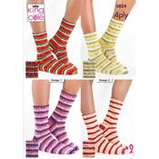 King Cole Pattern 5824 Socks in Footsie 4Ply image