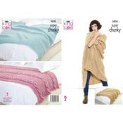 King Cole Pattern 5835 Throw &amp; Runner in Big Value Super Chunky