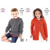 King Cole Pattern 5850 Cardigan &amp; Sweater in Big Value Tweed DK