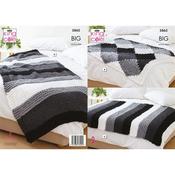 King Cole Pattern 5865 Bed Runner &amp; Lap Blankets in Big Value Big