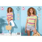 King Cole Pattern 5883 Top &amp; Sweater Knitted in Tropical Beaches DK
