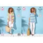 King Cole Pattern 5887 A-Line Top &amp; Jacket in Tropical Beaches DK image