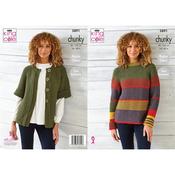 King Cole Pattern 5891 Sweater and Cardigan in Wildwood Chunky
