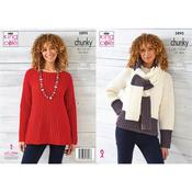 King Cole Pattern 5895 Sweater and Scarf in Wildwood Chunky