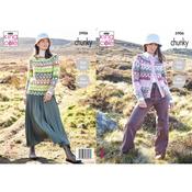 King Cole Pattern 5906 Sweater &amp; Cardigan in Nordic Chunky image