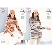 King Cole Pattern 5929 Ladies Round and Cowl Neck Sweaters in Safari Chunky image