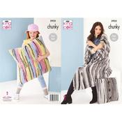 King Cole Pattern 5935 Blanket And Cushions in Safari Chunky