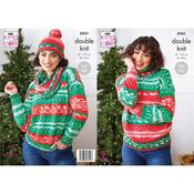 King Cole Pattern 5941 Sweaters, Cowl And Hat in Fjord DK