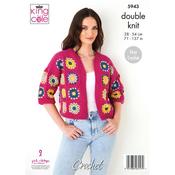 5943 Crochet Cropped Cardigan Yarn &amp; Pattern Pack Small