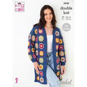 Pattern 5943 Long Cardigan and Cropped 1/2 Sleeve Cardigan in DK image