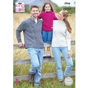 King Cole Pattern 5956 Family Sweaters in Wool Aran