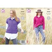 King Cole Pattern 5961 Sweater &amp; Tank in Wool Aran