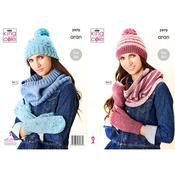 King Cole Pattern 5970 Aran Accessories in Fashion Aran