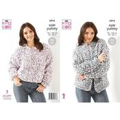 King Cole Pattern 5974 Sweater &amp; Cardigan in Super Yummy