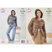 King Cole Pattern 5998 Sweater &amp; Cardigan in Homespun Prism DK image