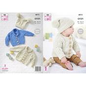 King Cole Pattern 6015 Cardigans &amp; Hat in Comfort Aran