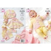 King Cole Pattern 6032 Cardigan, Cape, Jacket &amp; Hat in Cutie Pie DK