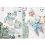 King Cole Pattern 6033 Jacket, Sweater, Cardigan &amp; Hat in Cutie Pie DK