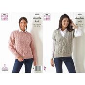 King Cole Pattern 6035 Slipover &amp; Sweater in Merino Blend DK