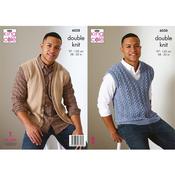 King Cole Pattern 6038 Waistcoat &amp; Sweater Vest In Cottonsoft DK image