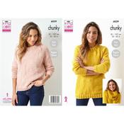King Cole Pattern 6039 Sweaters &amp; Cowl in Big Value Chunky