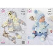 Pattern 6048 Jacket, Coat, Hat, &amp; Socks Knitted in Cosy Love Aran