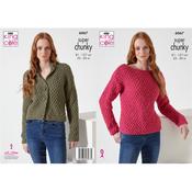 King Cole Pattern 6067 Jacket &amp; Sweater in Celestial Super Chunky