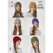 King Cole Pattern 6070 Hats in Super Chunky