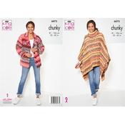 King Cole Pattern 6073 Cardigan &amp; Poncho in Nordic Chunky
