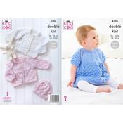 King Cole Pattern 6104 Jacket, Angel Top, Cardigan &amp; Hat in Baby Glitz DK