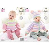 King Cole Pattern 6107 Cardigan, Hat, &amp; Top in Comfort Chunky