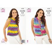 King Cole Pattern 6124 Tank Top &amp; Waistcoat in Tropical Beaches DK