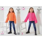 King Cole Pattern 6133 Cardigan &amp; Sweater in Pricewise Twirly DK