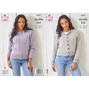 King Cole Pattern 6157 Cardigan &amp; Sweater in Simply Denim DK image