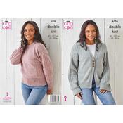 King Cole Pattern 6158 Sweater &amp; Cardigan in Simply Denim DK
