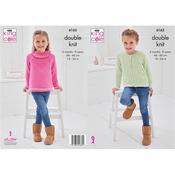 King Cole Pattern 6162 Sweater &amp; Cardigan in Cottonsmooth DK