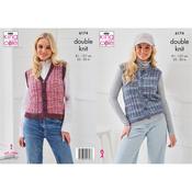 King Cole Pattern 6174 Round &amp; V-Neck Waistcoats in Homespun Prism DK