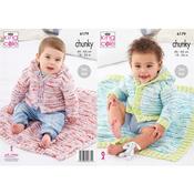 King Cole Pattern 6179 Jackets &amp; Blankets in Bumble Chunky &amp; Big Value Baby Chunky