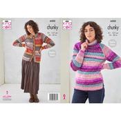 King Cole Pattern 6205 Sweater &amp; Cardigan in Hedgerow Chunky