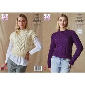 King Cole Pattern 6207 Sweater and Slipover in Super Chunky  ds