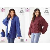King Cole Pattern 6217 Sweater and Cardigan in Super Chunky image