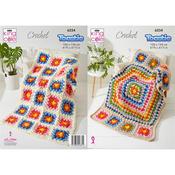 King Cole Pattern 6234 Blankets Crocheted in Toastie