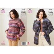 King Cole Pattern 6246 Sweater &amp; Cardigan in Cottagespun Chunky