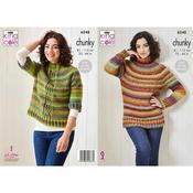 King Cole Pattern 6248 Sweaters Knit in the Round in Cottagespun Chunky
