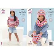 King Cole Pattern 6250 Sweater and Accessories in Yumtastic image