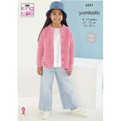 King Cole Pattern 6251 Child's Sweater and Cardigan in Yumtastic