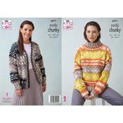 King Cole Pattern 6271 Cardigan and Sweater in Nordic Chunky