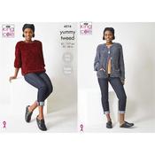 King Cole Pattern 6316 Sweater and Cardigan in Yummy Tweed image