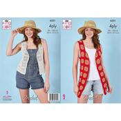 King Cole Pattern 6331 Waistcoats Crocheted in Giza Cotton 4Ply